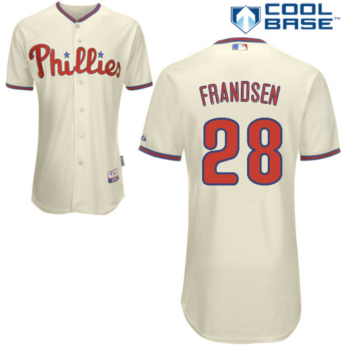 Kevin Frandsen #28 Youth Baseball Jersey-Philadelphia Phillies Authentic Alternate White Cool Base Home MLB Jersey